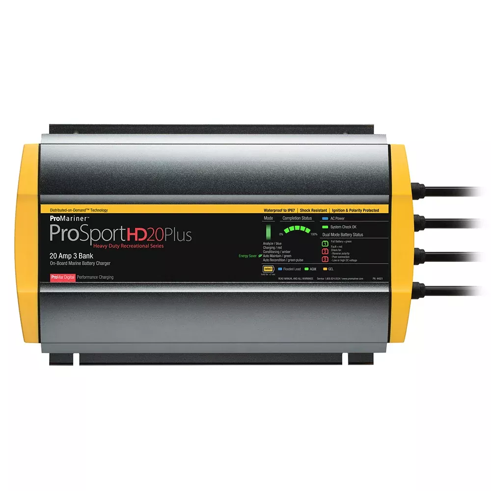 ProMariner ProSportHD 20 Plus Gen 4 – 20 Amp – 3 Bank Battery Charger• 44021
