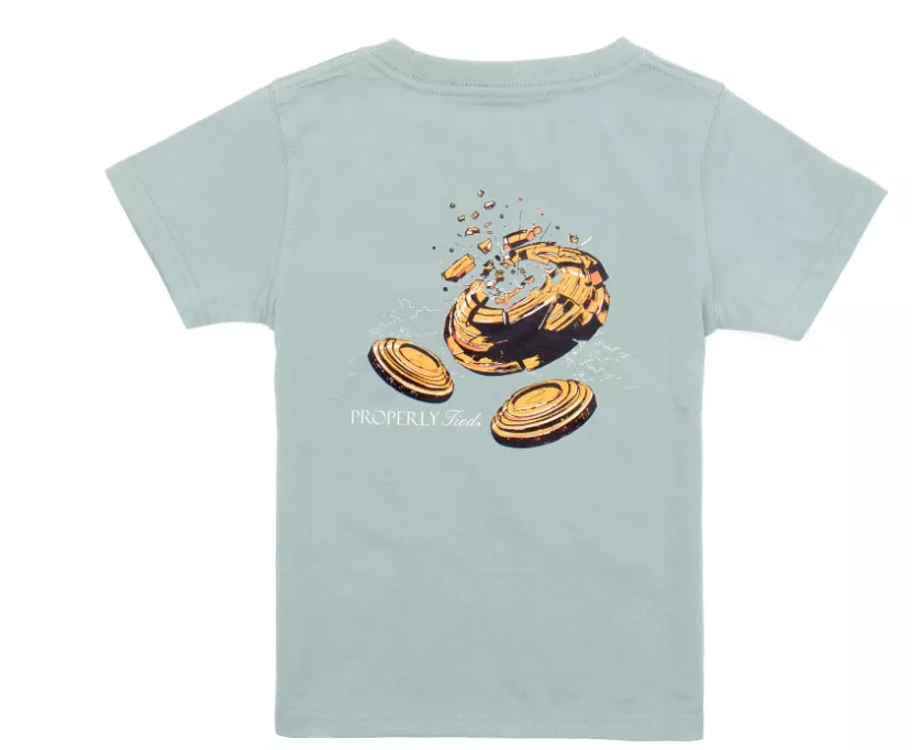 Properly Tied Boys Clay Shoot SS Tee – Fog #LDG1155