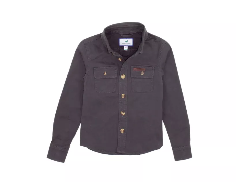 Properly Tied Boys Harvest Workshirt – Charcoal #LDW4004