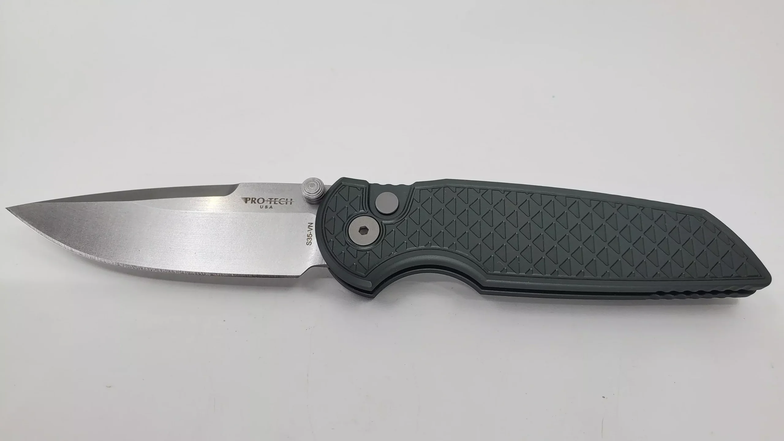 Protech Tactical Response 3 Integrity Green S35vn Double Thumbstud Buttonlock Folding Knife