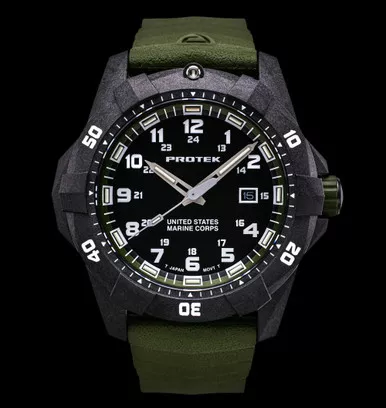 Protek USMC Carbon Black Green Watch