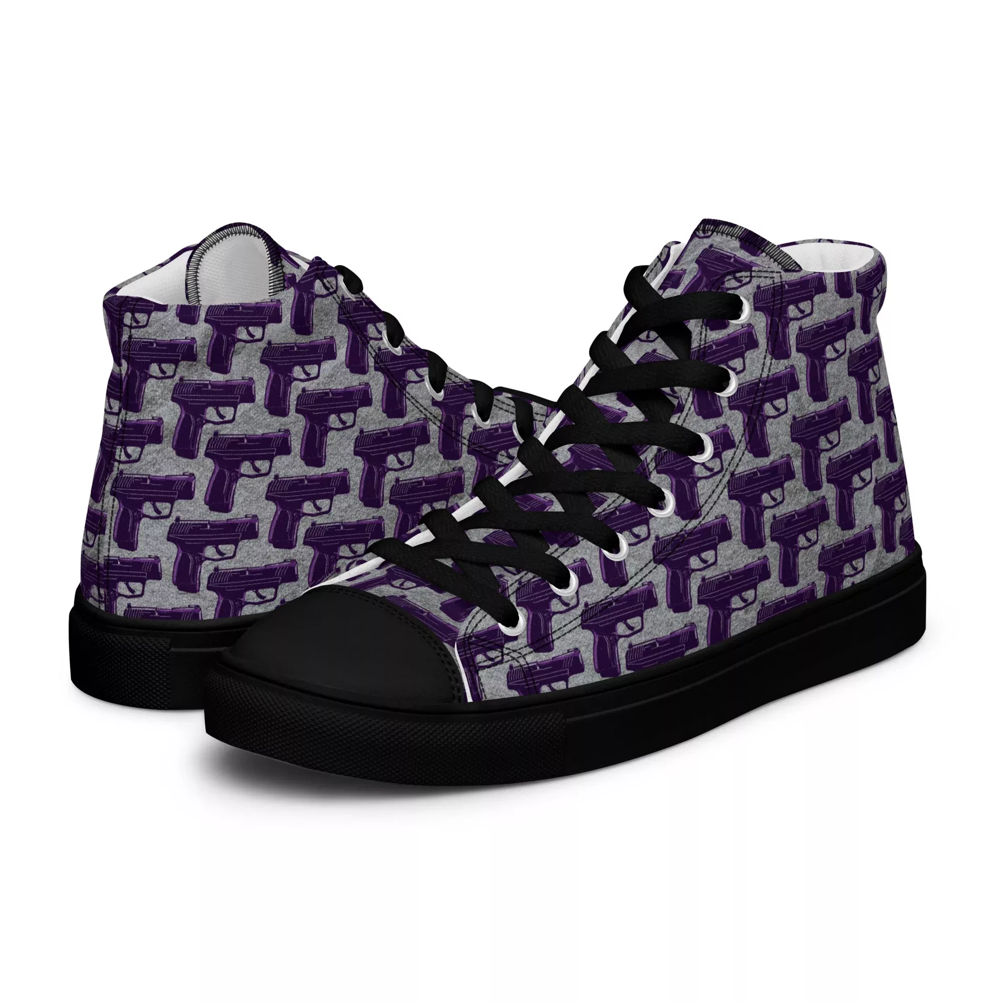Purple Pistol Palooza High Top Canvas Shoes