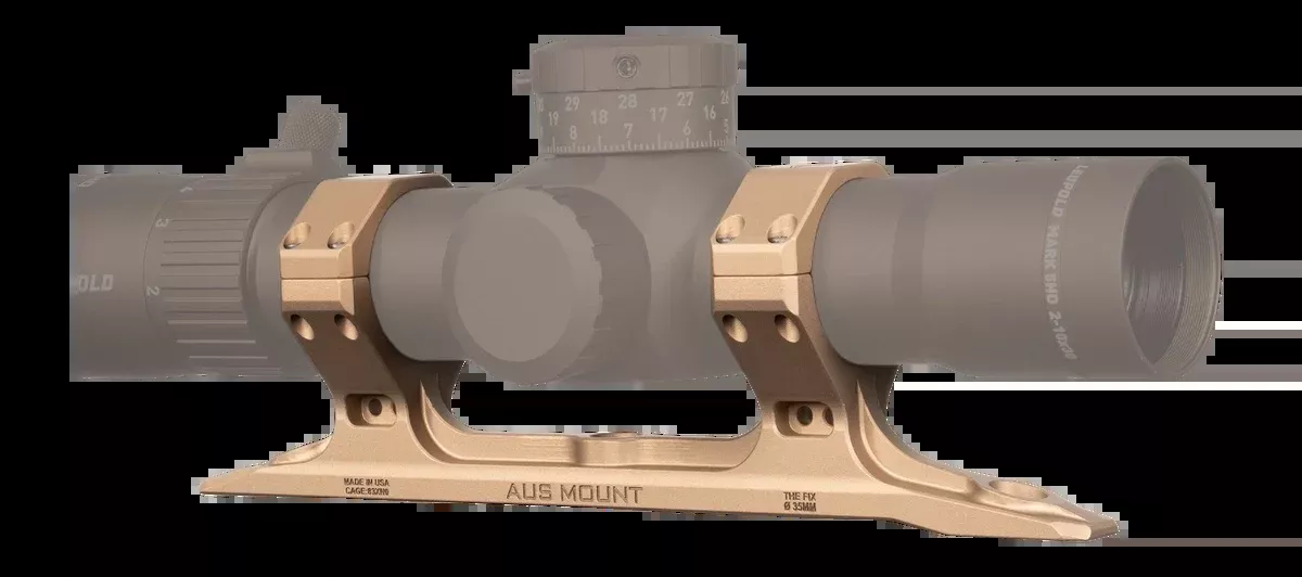 Q LLC AUS Direct Mount for The Fix Lightweight 35mm Scope Rings Flat Dark Earth 100-365