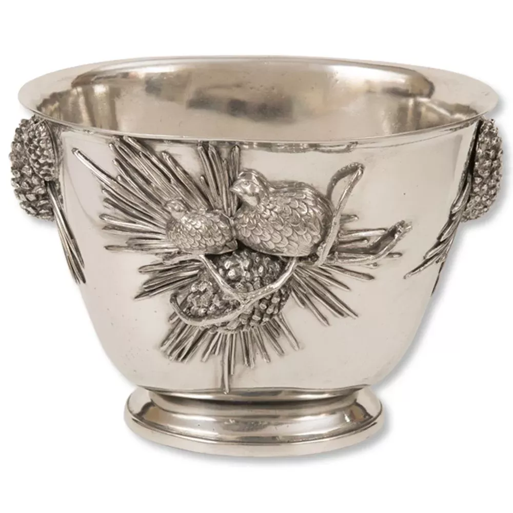 Quail & Pinecone Oval Ice & Wine Cooler