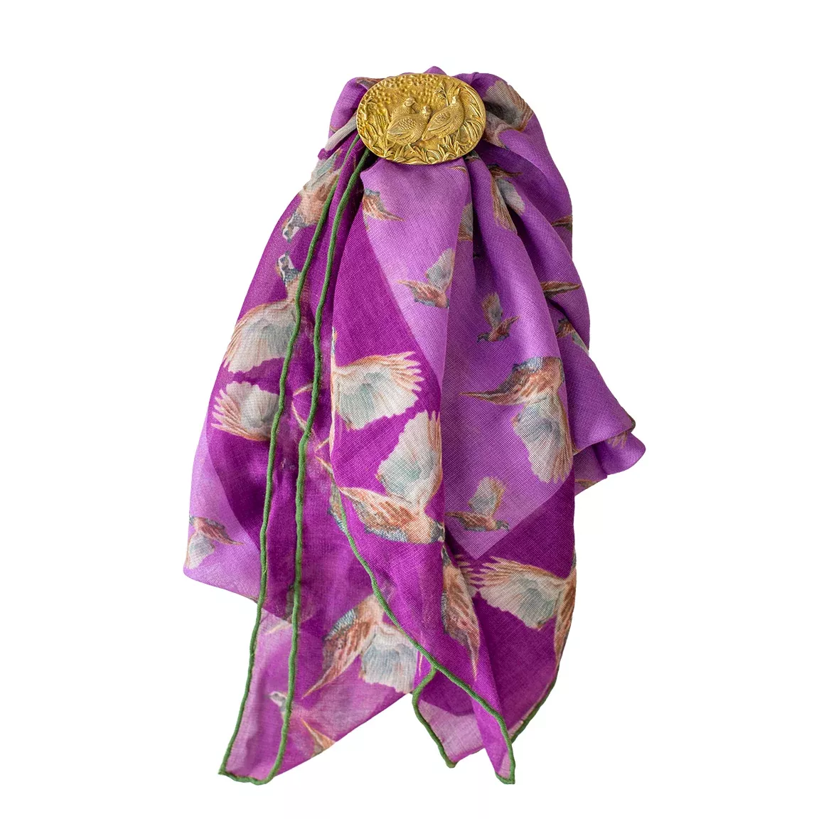 Quail Trio Brass Scarf Rings