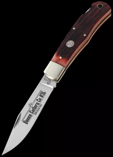 Queen Lockback Amber Winter Bottom Folding Knife