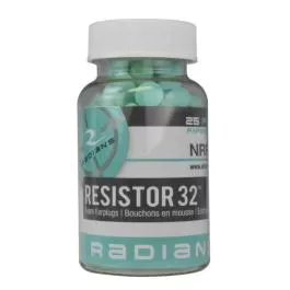 Radians Resistor 32 Disposable Foam Earplugs - Aqua - 25 Pack