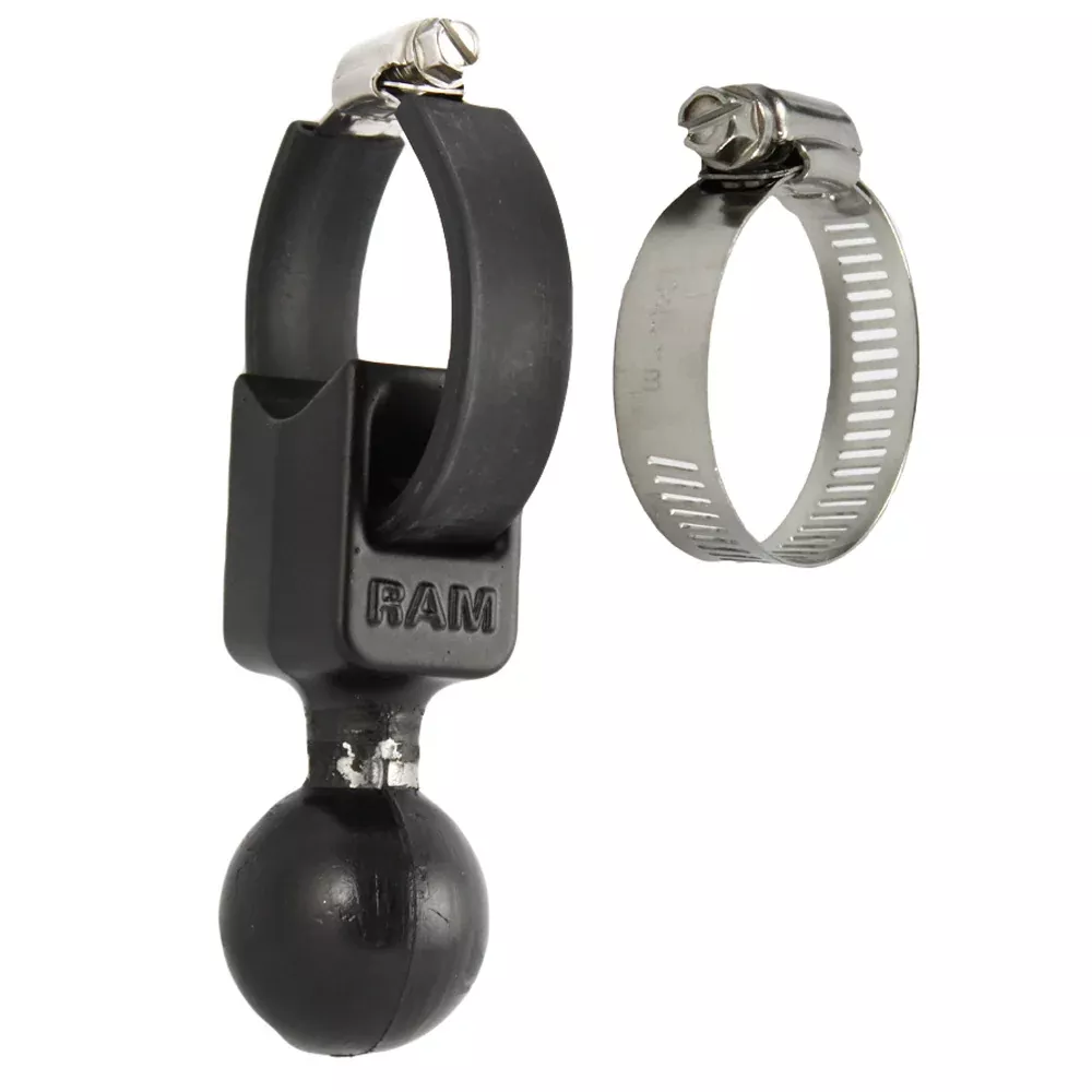 RAM Mount 1.5″ Ball Base w/ Strap 0.5″ – 2″ Diameter [RAM-108B]