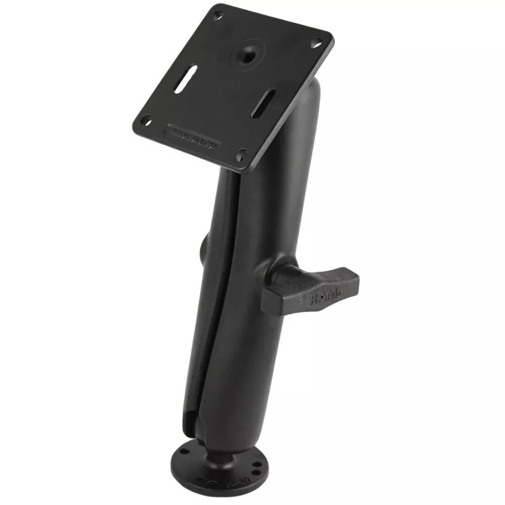 RAM Mount 1.5″ Diameter Ball Mount w/Long Double Socket Arm, 2.5″ Round Base &(AMPs) & 3.625″ Square Base (VESA) [RAM-101U-D-2461]