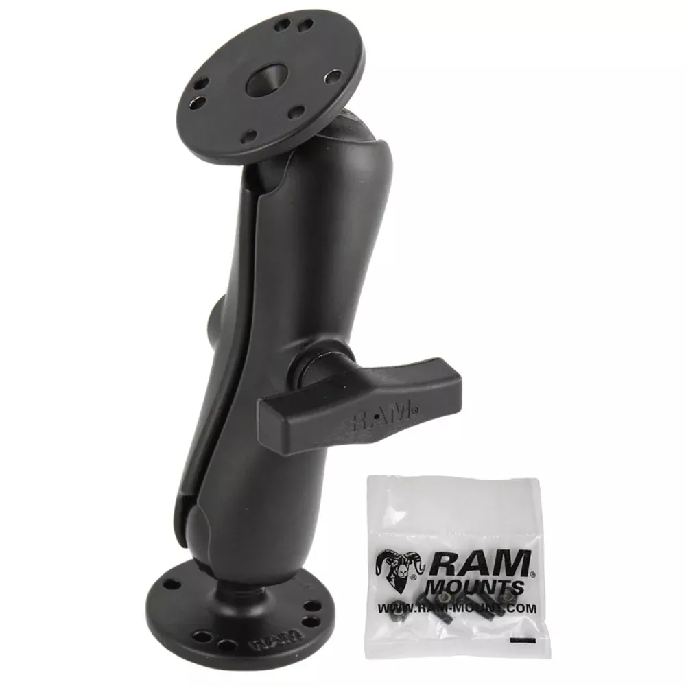 RAM Mount 1.5″ Double Ball Mount with Hardware for Garmin Striker + More [RAM-101-G4]