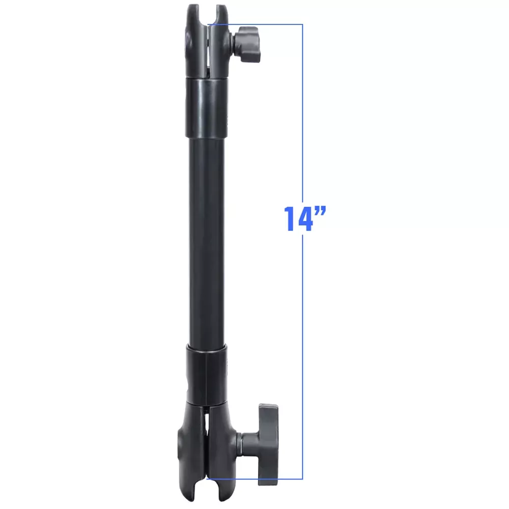 RAM Mount 14″ Long Extension Pole w/1″ and 1.5″ Single Open Socket [RAP-CB-201-14U]
