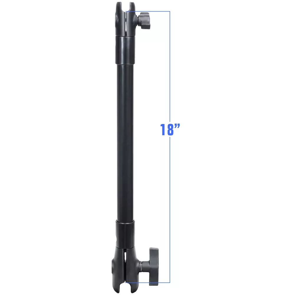 RAM Mount 18″ Long Extension Pole w/1″ and 1.5″ Single Open Sockets [RAP-CB-201-18U]