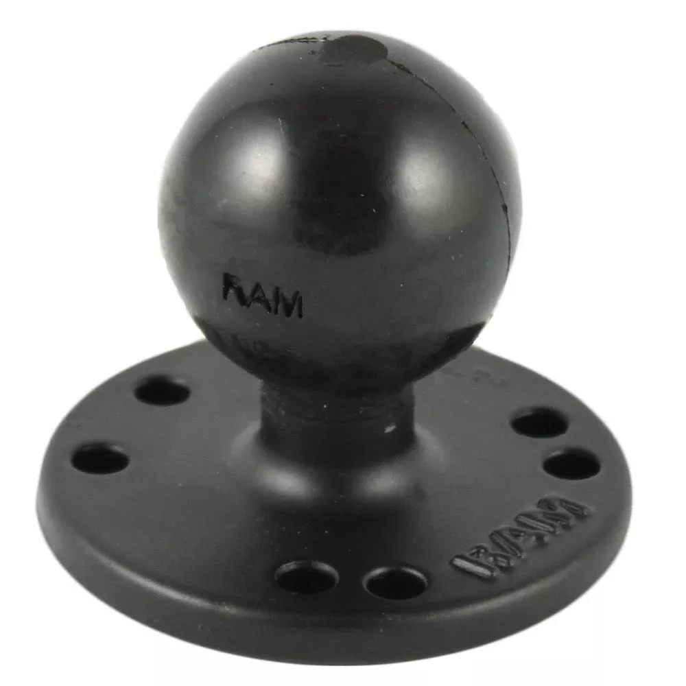 RAM Mount 2.5″ Round Base w/0.31-18 Female Thread & 1.5″ Ball – AMPs Pattern [RAM-202U-MT1]