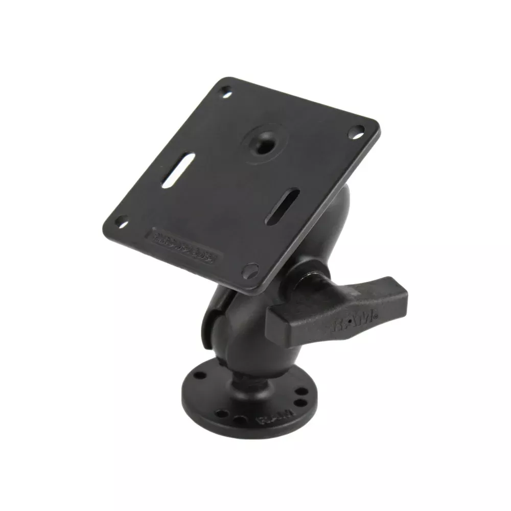 RAM Mount 3.625″ Vesa Plate w/75 x 75mm Hole Pattern and Short Arm Surface Mount [RAM-101U-B-2461]