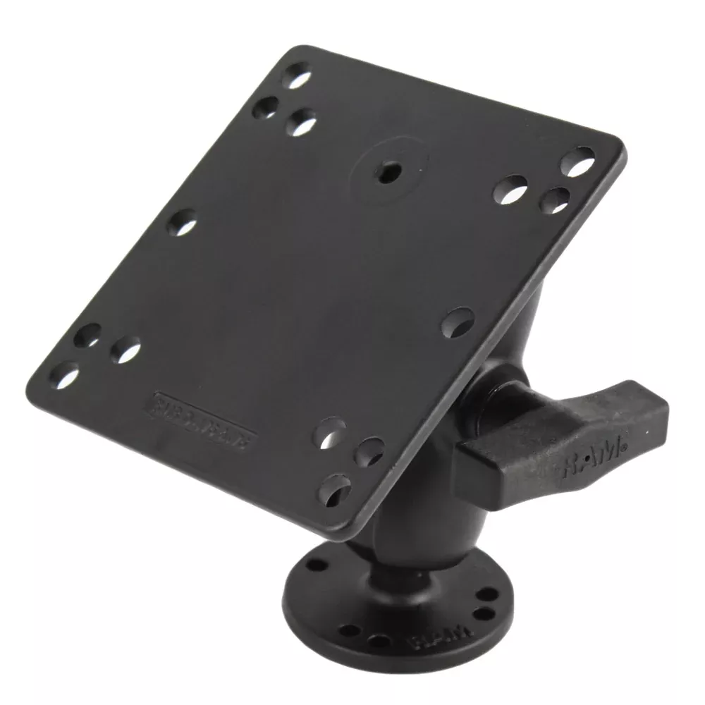 RAM Mount 4.75″ Square Base VESA Plate 75mm and 100mm Hole Patterns w/Short Arm Surface Mount [RAM-101U-B-246]