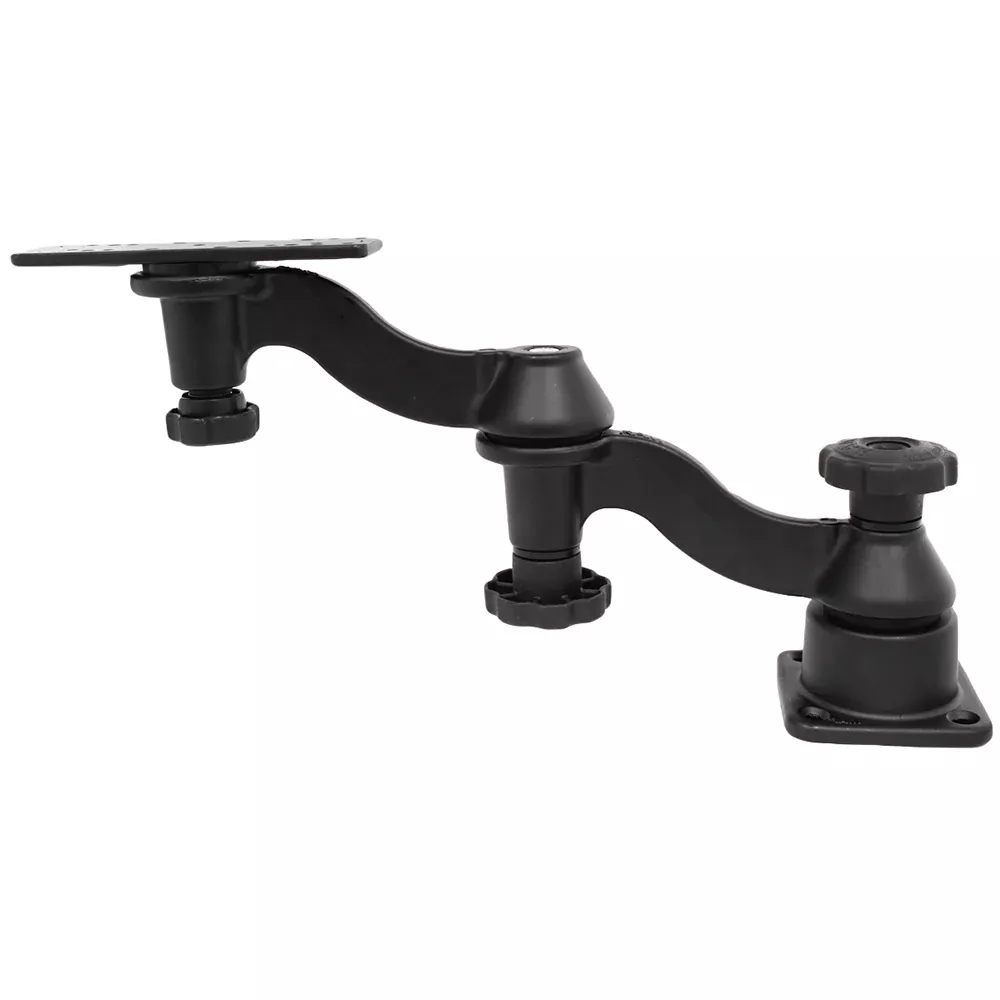 RAM Mount Double 6″ Swing Arm with 6.25″ x 2″ Rectangle Base and Horizontal Mounting Base [RAM-109H-1U]