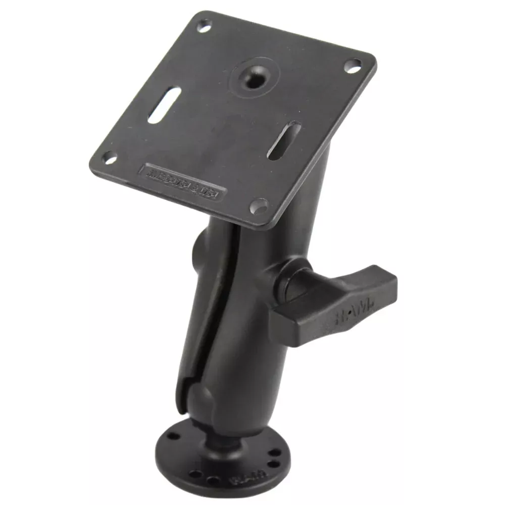 RAM Mount Double Socket Arm w/2.5″ Round Base & 3.625″ Square Base [RAM-101U-2461]