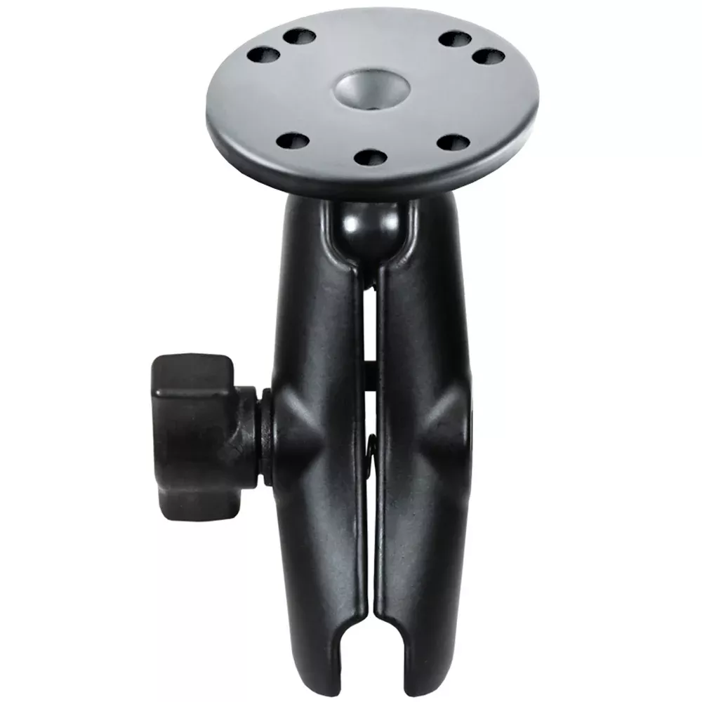 RAM Mount Double Socket Arm w/2.5″ Round Base [RAM-B-103U]