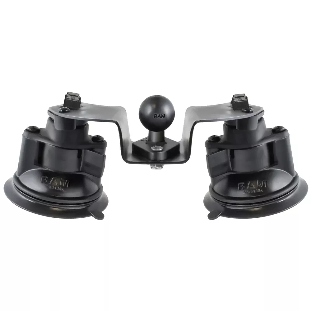 RAM Mount Dual Articulating Suction Cup Base w/1″ Ball Base [RAM-B-189B-PIV1U]