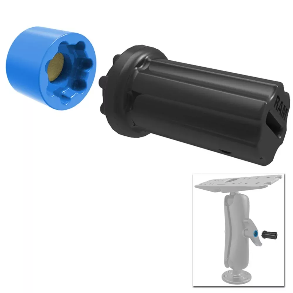 RAM Mount Mixed Combination Pin-Lock Security Nut & Key Knob f/2.25″/3.38″ Diameter D/E Size Arms [RAP-S-NUT5U]