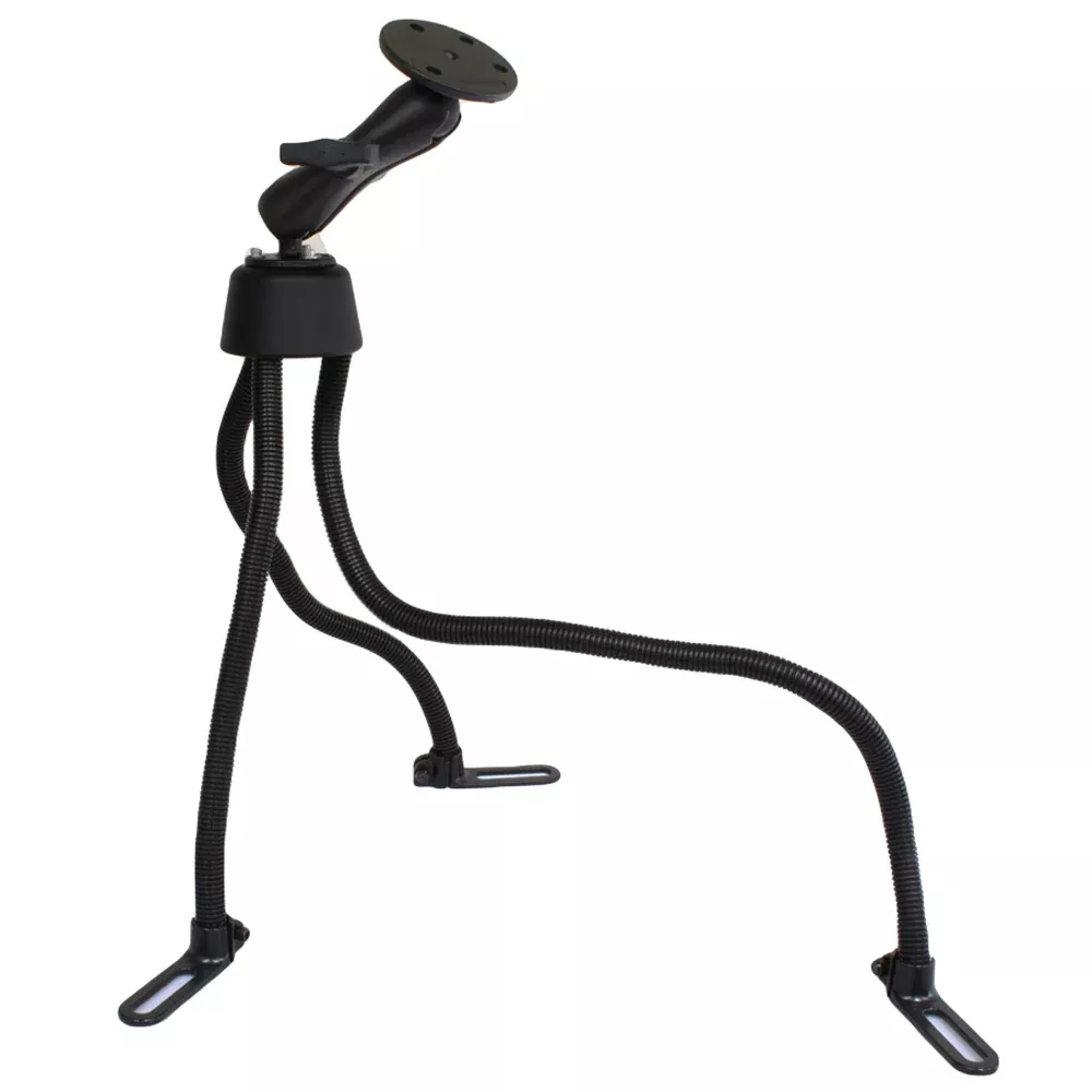 RAM Mount POD III No-Drill Mount w/Double Socket Arm, 2.5″ Round Base & 3.68″ Round Base [RAM-316-3-240U]
