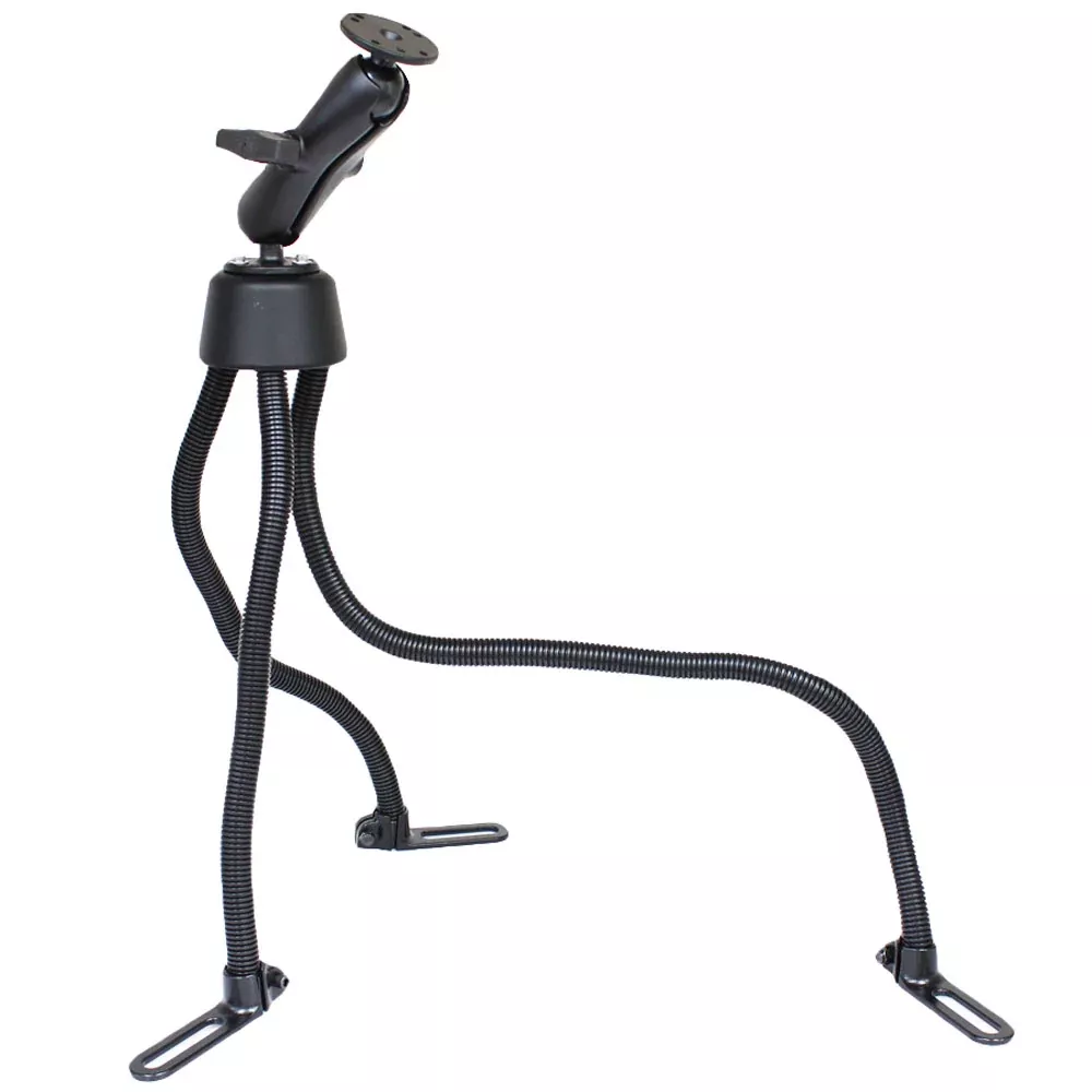 RAM Mount POD III Universal No-Drill Mount w/Double Socket Arm & 2 2.5″ Round Bases – AMPs Pattern [RAM-316-3-202U]