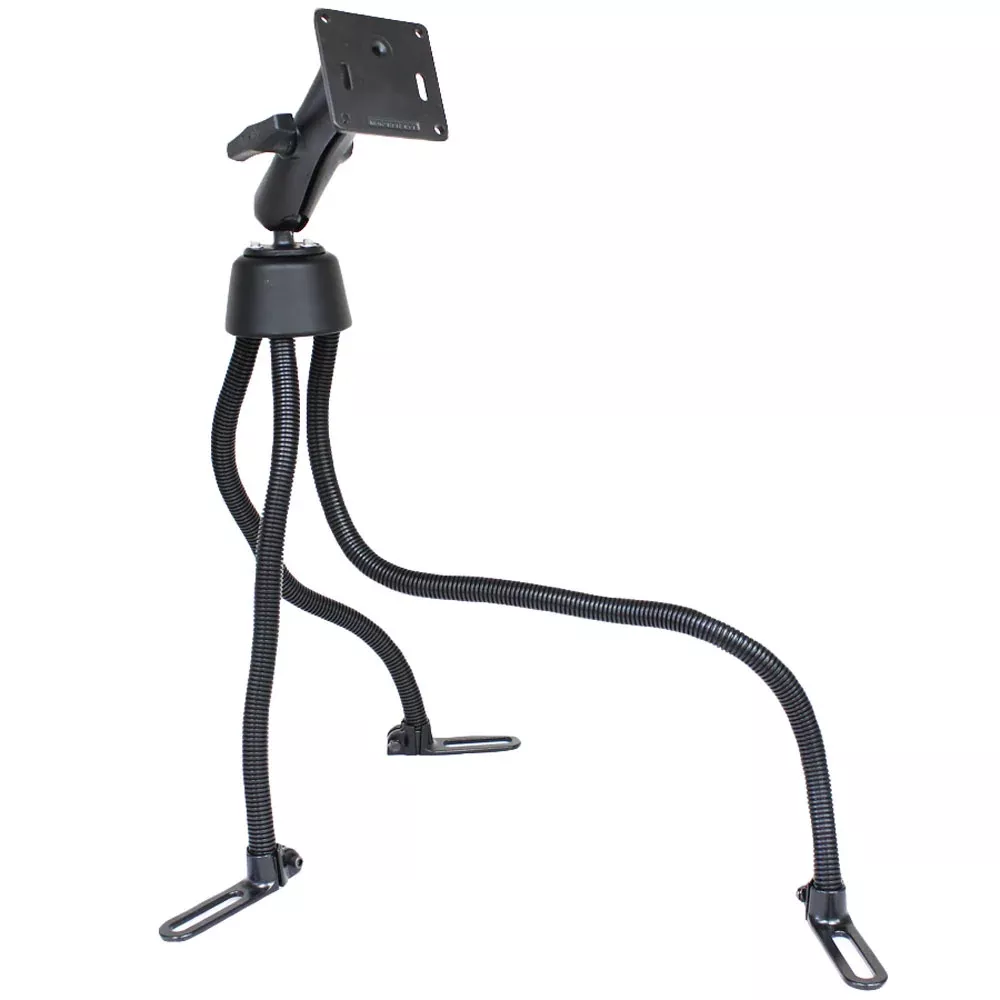 RAM Mount POD III Universal No-Drill Mount w/Double Socket Arm, 2.5″ Round Base & 3.625″ Square Base [RAM-316-3-2461U]