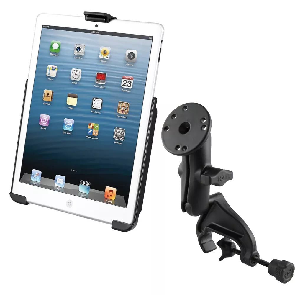 RAM Mount Yoke Clamp Mount w/Apple iPad mini EZ-ROLL’R Cradle [RAM-B-121-AP14U]