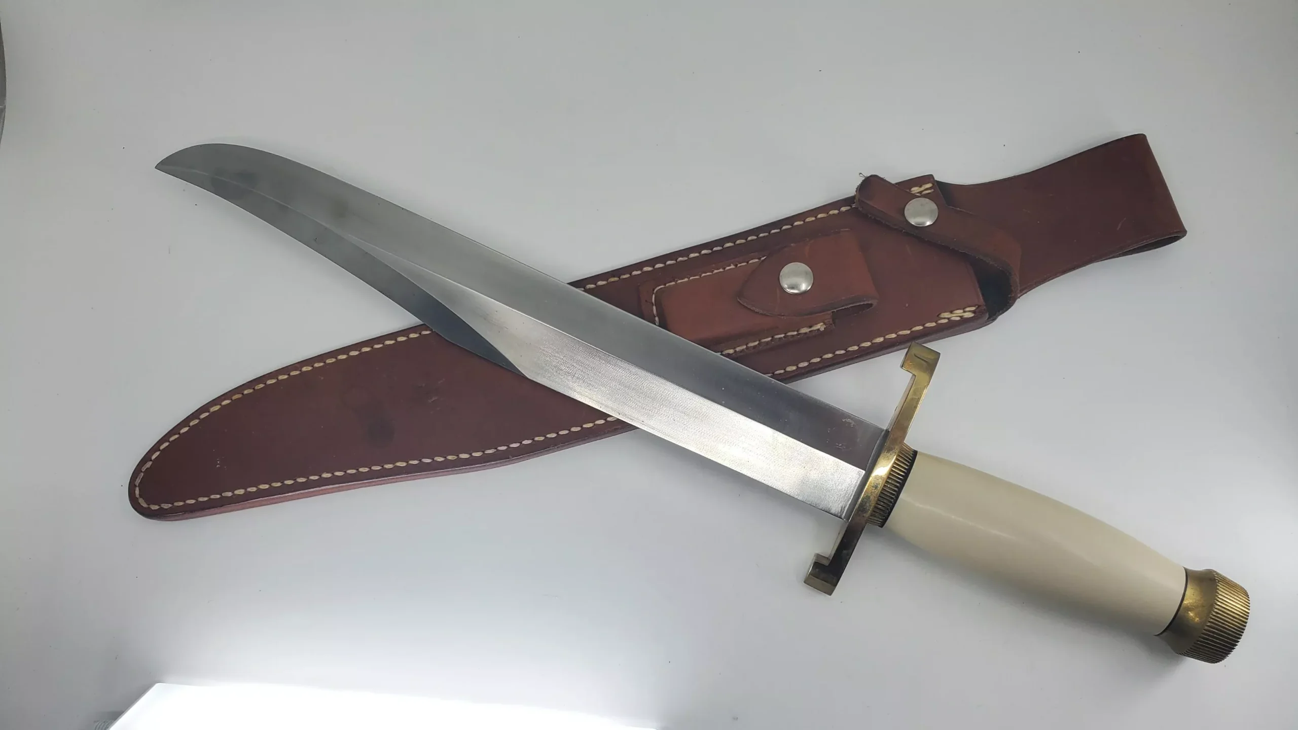 Randall Made Model 12-13 Thorpe Bowie w/ White Handle
