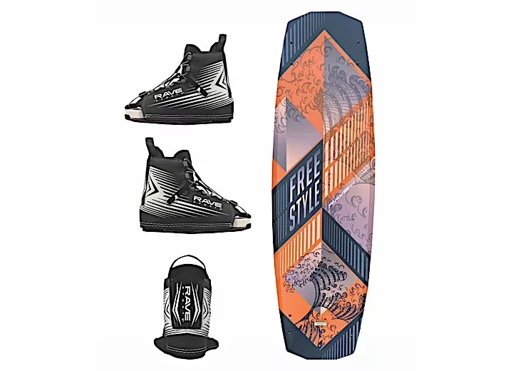 RAVE Sports Freestyle Wakeboard with Bindings Package - Orange• 02979