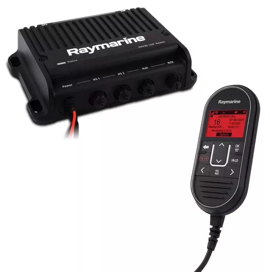 Raymarine Ray90 25W RF Black Fixed Mount Modular Dual-Station VHF Radio• E70492