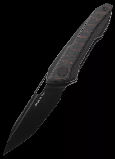 Real Steel Bullet Fat Carbon Snakeskin Copper Folding Knife