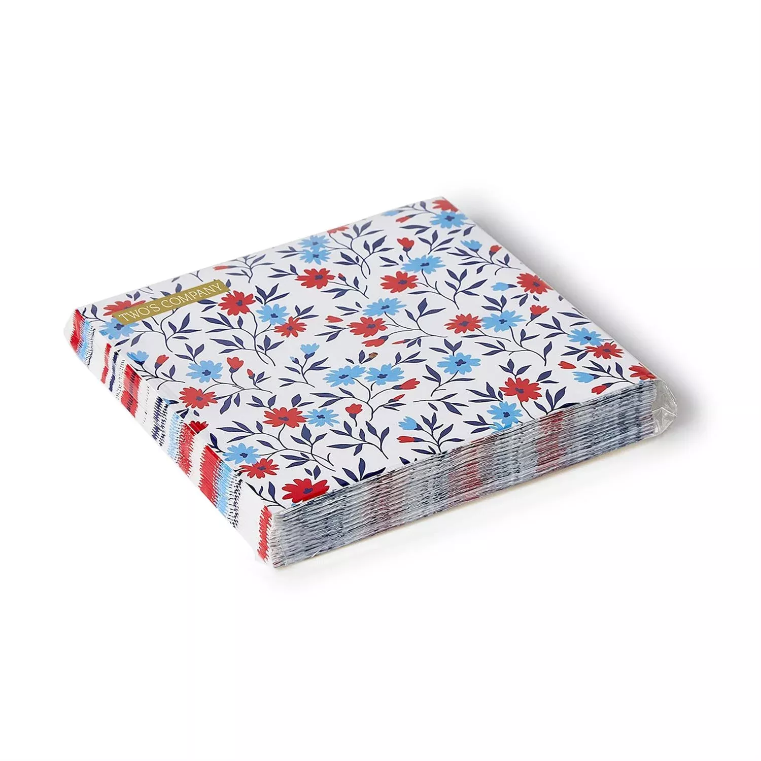 Red, White, and Bloom 3-Ply Paper Cocktail Napkin