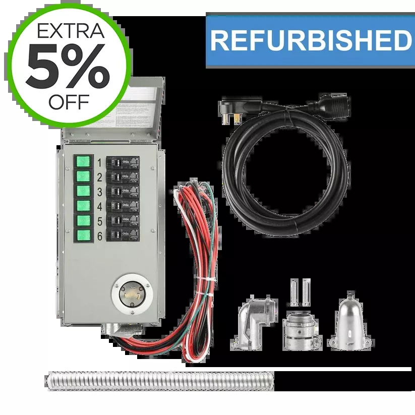 Refurbished - 120V 30A 6-Circuit Non-Automatic Transfer Switch