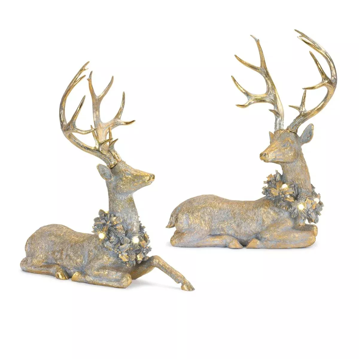 Resin Deer w/ LED Light (Set of 2)