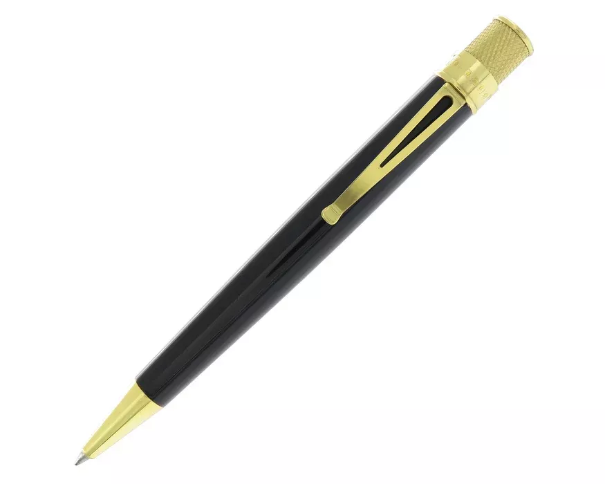 Retro 51 Tornado Classic Lacquer Black / Brass Rollerball Pen
