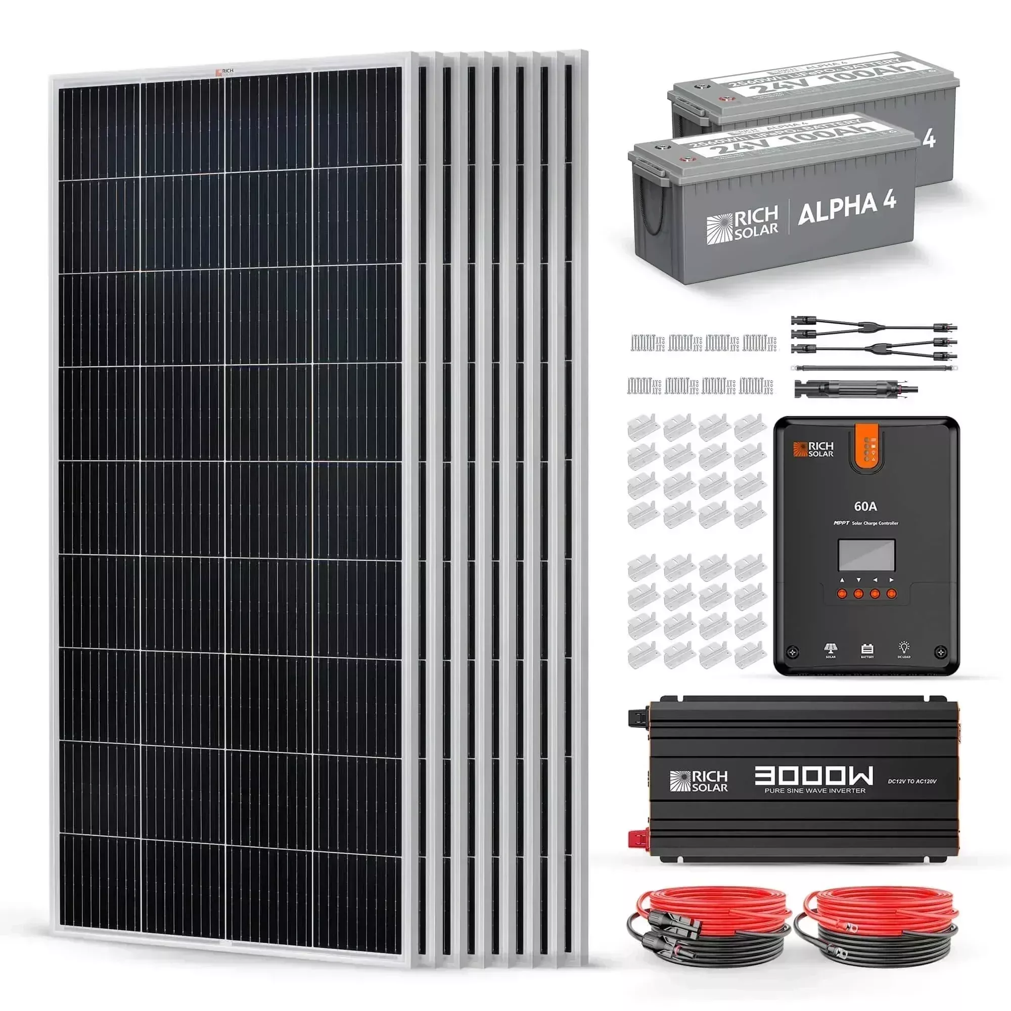 Rich Solar – 1600 Watt 24V Complete Solar Kit
