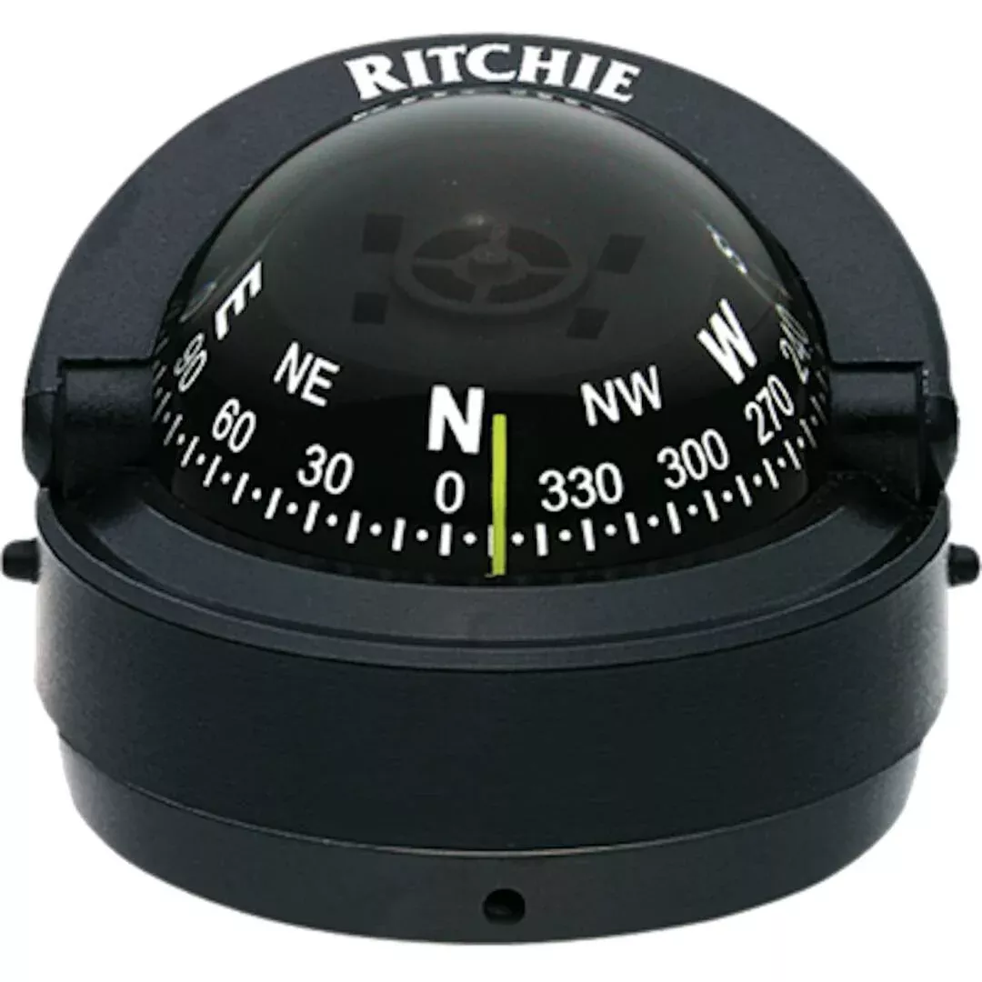 Ritchie Explorer Black Binnacle/Surface Mount Compass• S-53