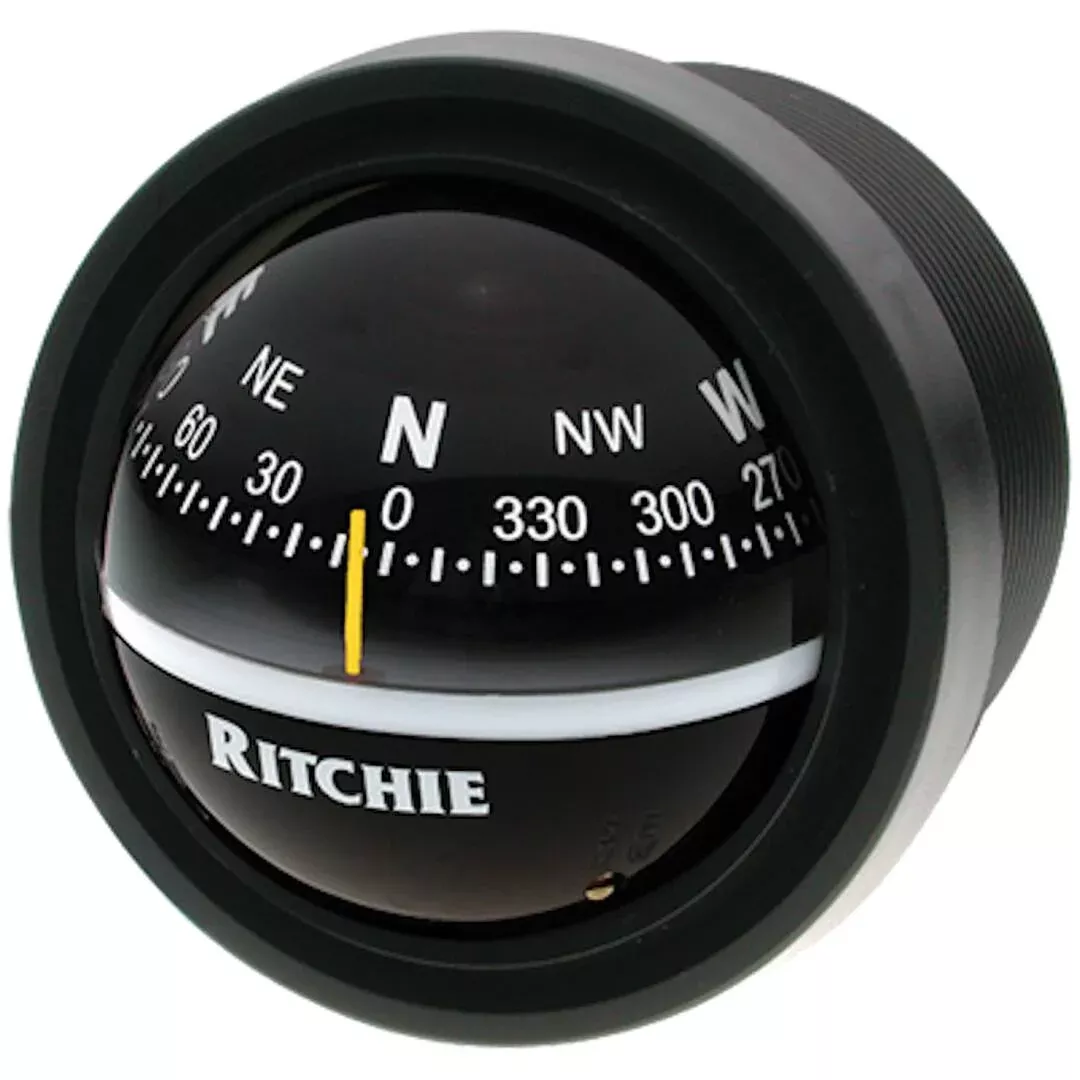 Ritchie Explorer Black Bulkhead Mount Compass• V-57.2