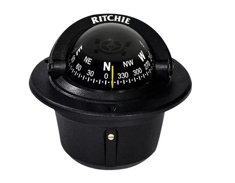 Ritchie Explorer Black Flush Mount Compass• F-50