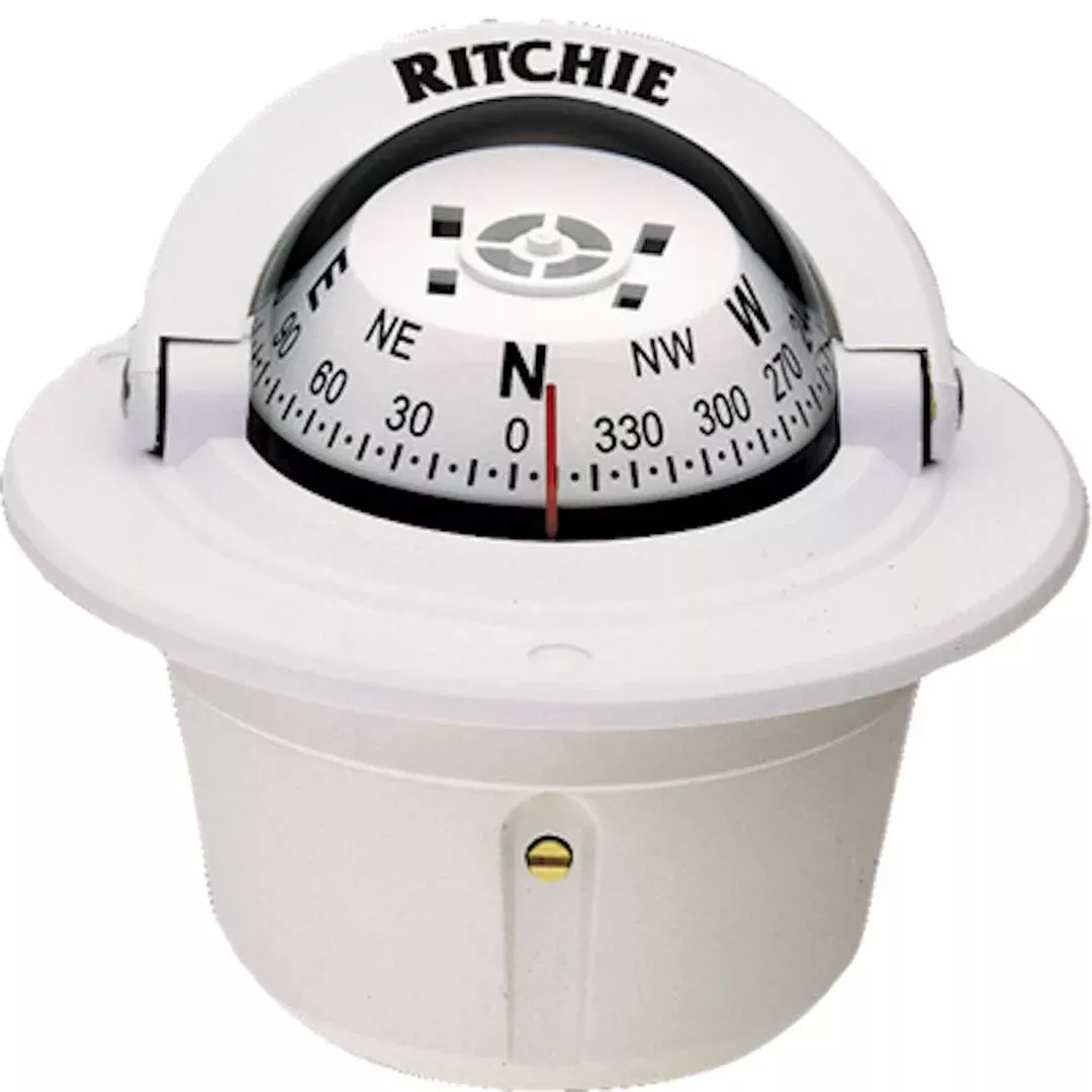 Ritchie Explorer White Flush Mount Compass• F-50W
