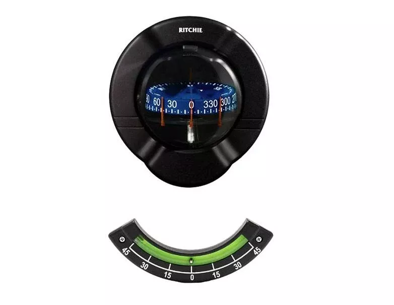 Ritchie Venture Black Bulkhead Mount Compass with Clinometer• SR-2