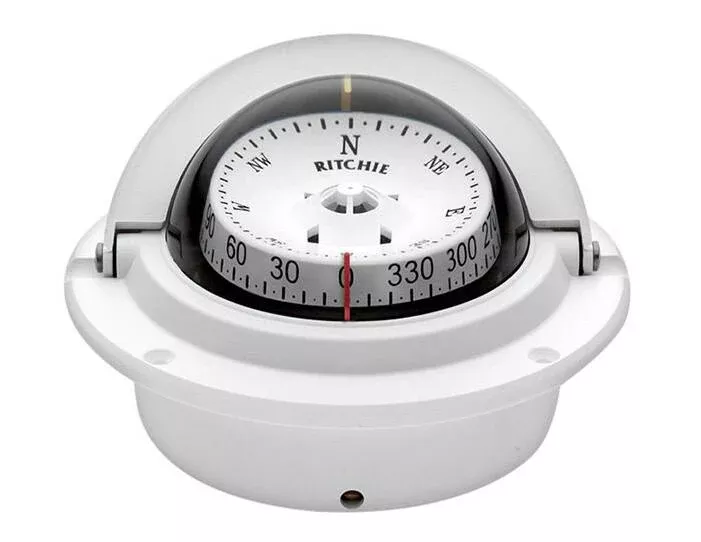 Ritchie Voyager White Flush Mount Compass• F-83W