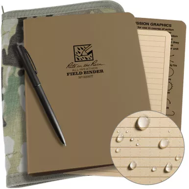Rite in the Rain All-Weather Tactical Ring Binder Kit, Includes Cover, Binder, & Metal Clicker Pen