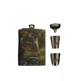 River's Edge Products Flask/Shot Glass Set - Deer