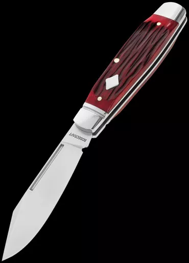 RoseCraft Barren Fork Jack Red Jigged Bone Folding Knife