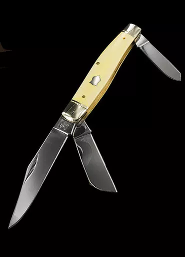Rough Ryder Old Yellow Large Stockman Folding Knife