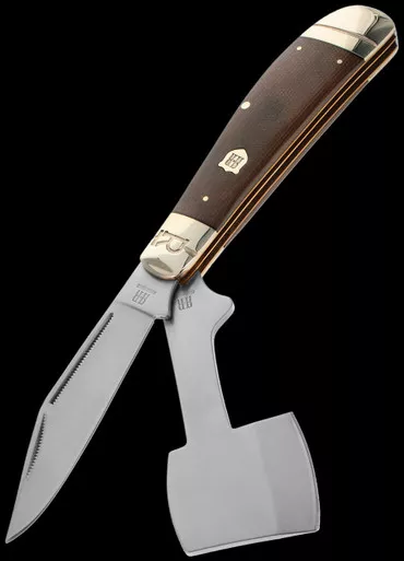 Rough Ryder Tater Skin Pocket Chopper Brown Burlap Folding Knife
