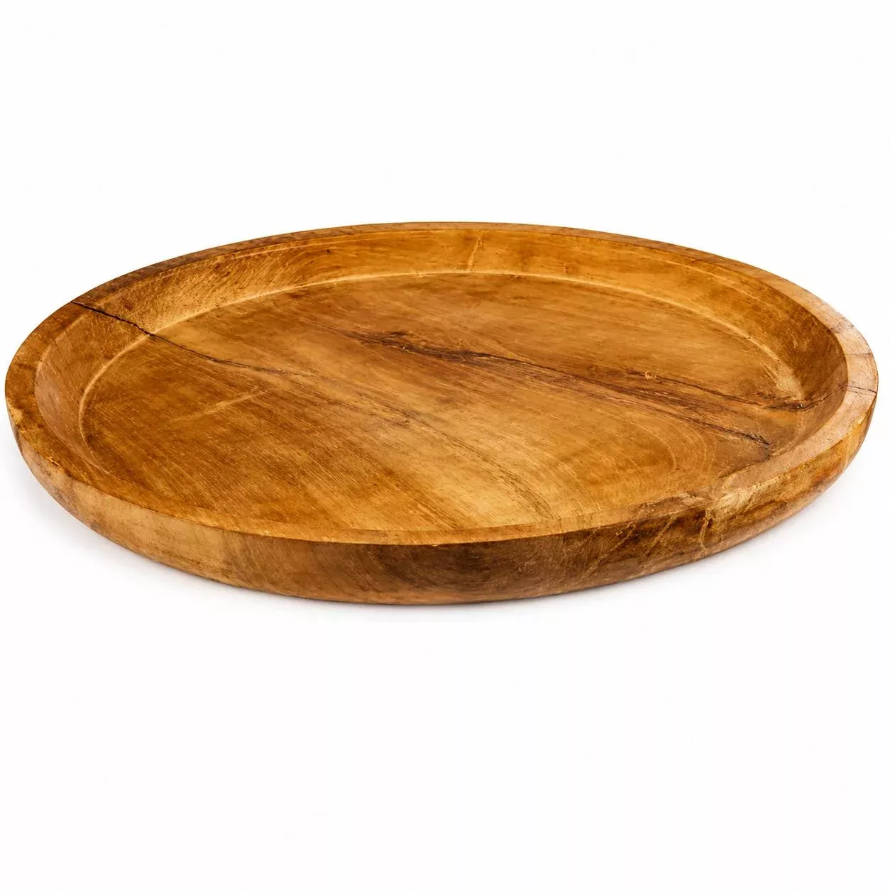 Round Teak Wood Tray