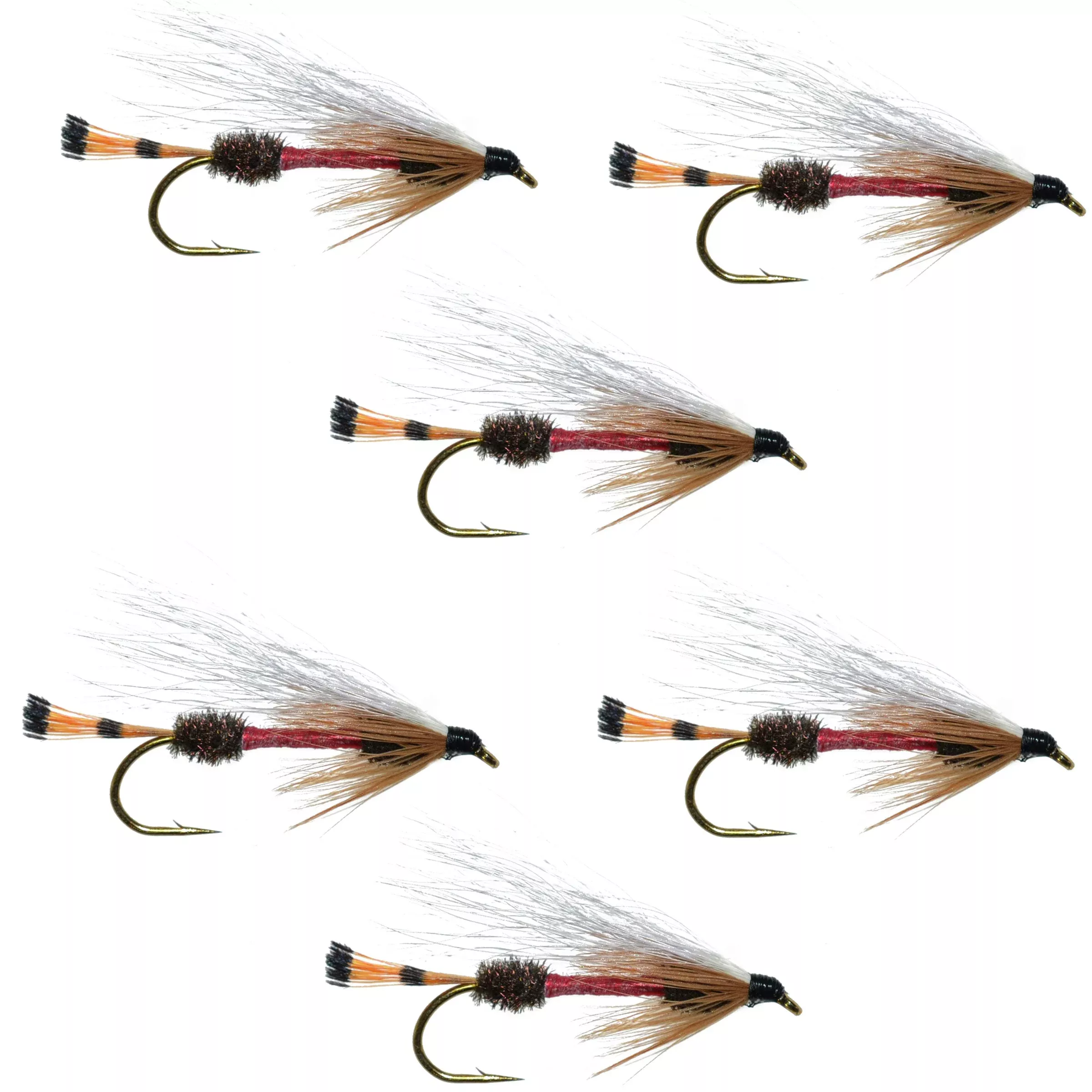Royal Coachman Bucktail Classic Streamer Flies – Set of 6 – Hook Size 4